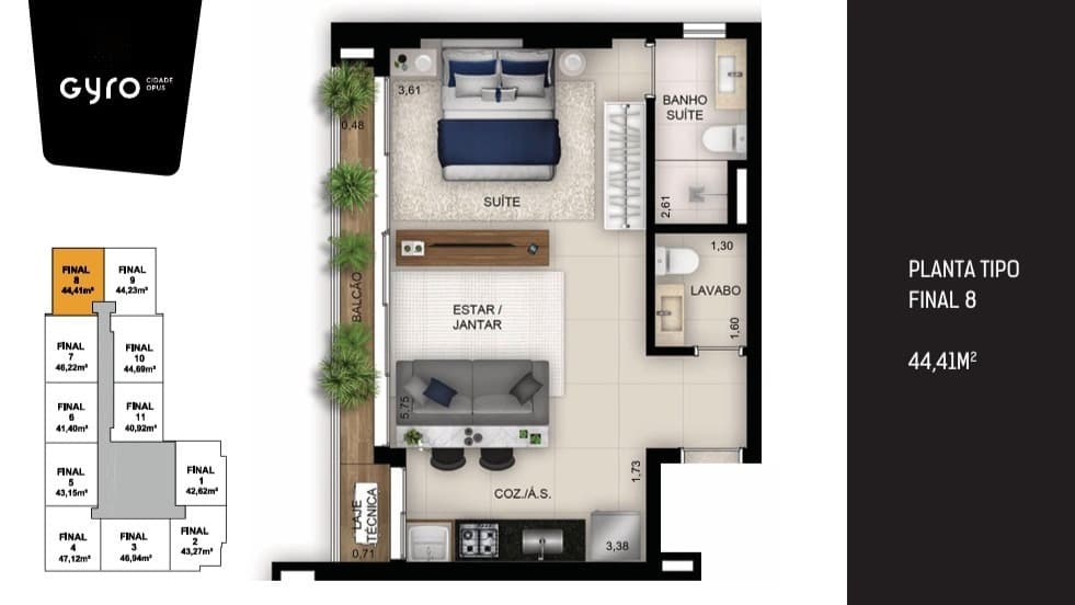 Flat no Gyro Cidade Opus