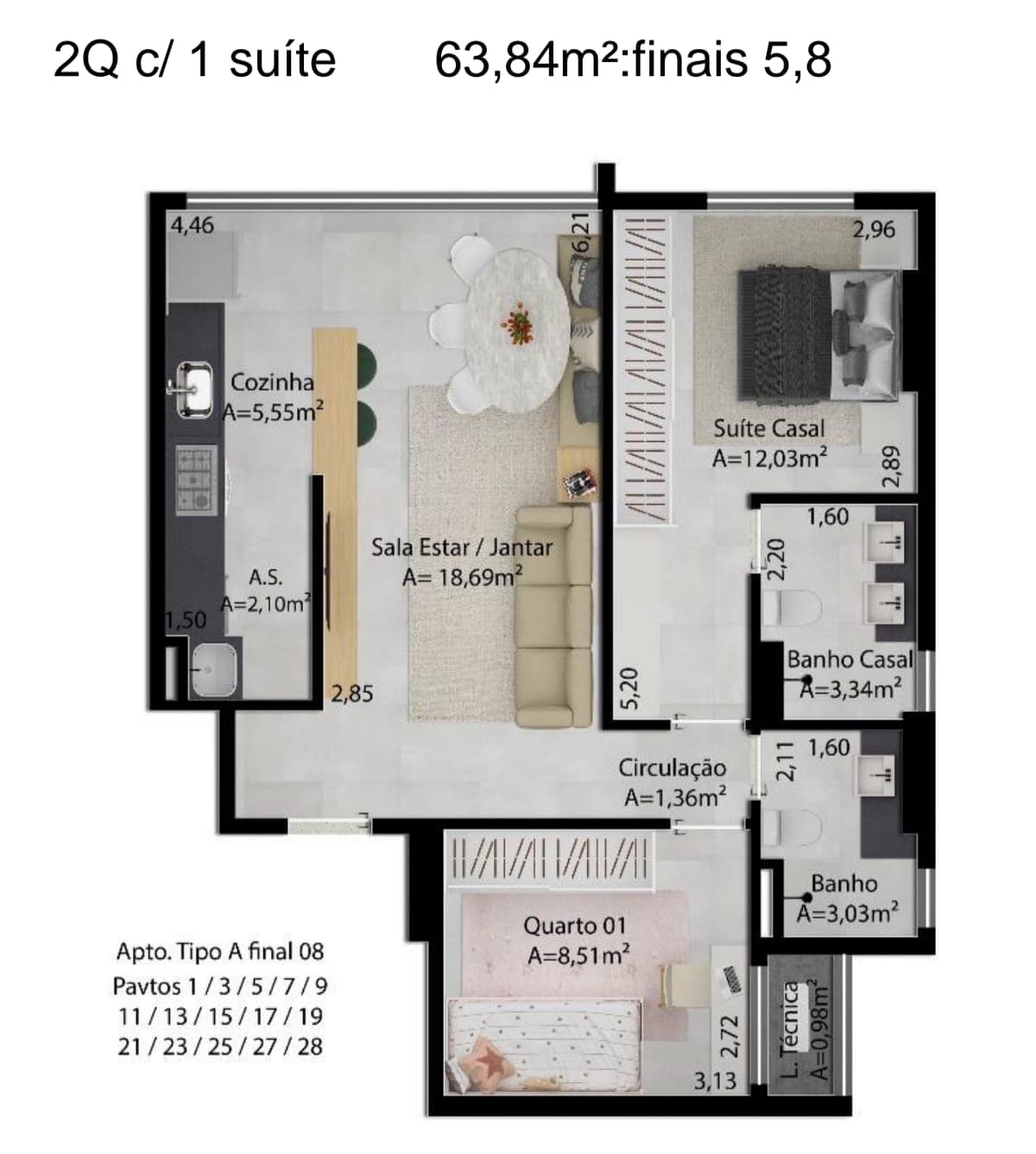 Apartamento à venda com 1 suíte no Setor Leste Universitário