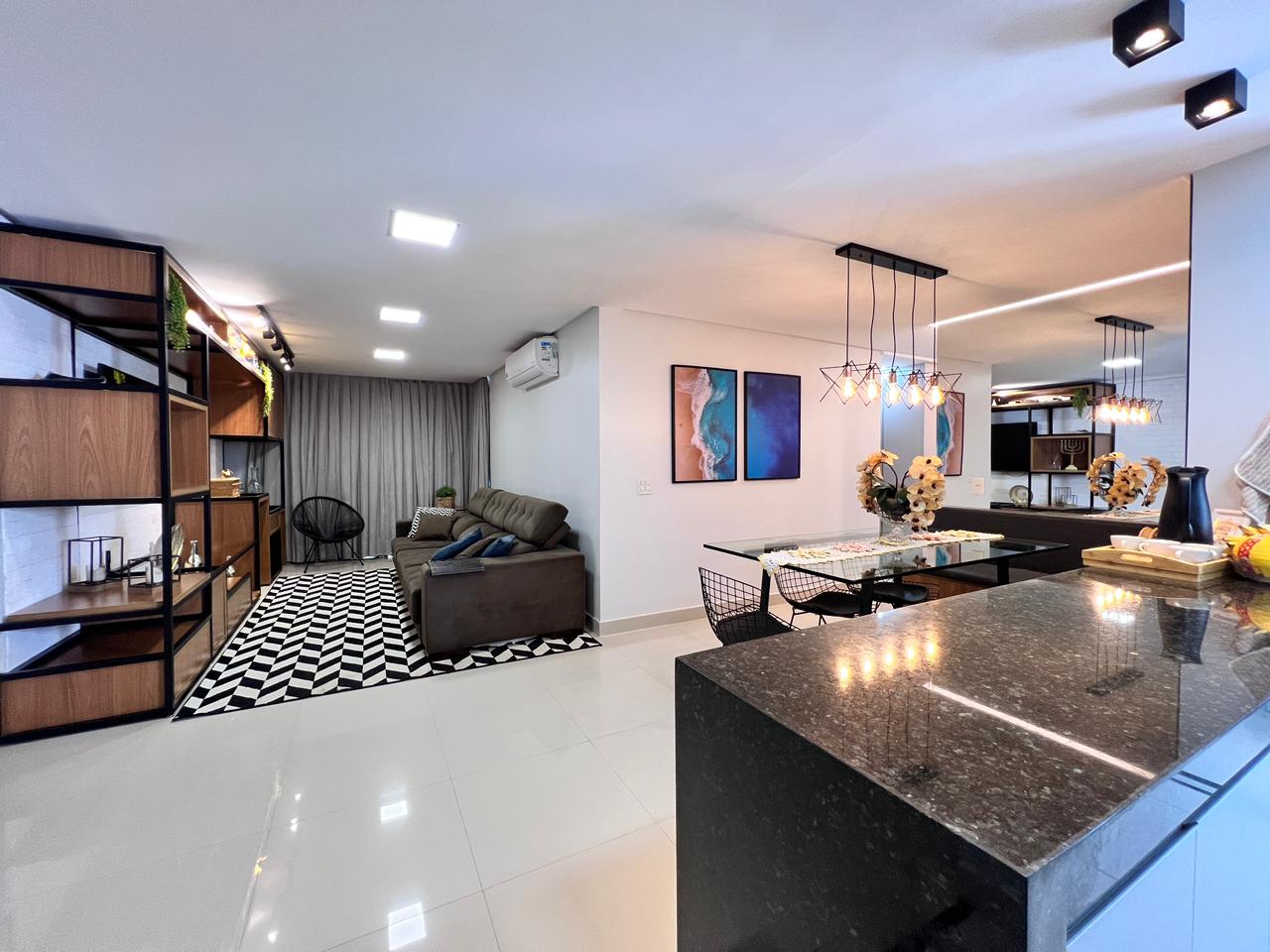 Apartamento 1 suíte semimobilliado à venda no Residencial Araujoville em frente ao AnaShopping