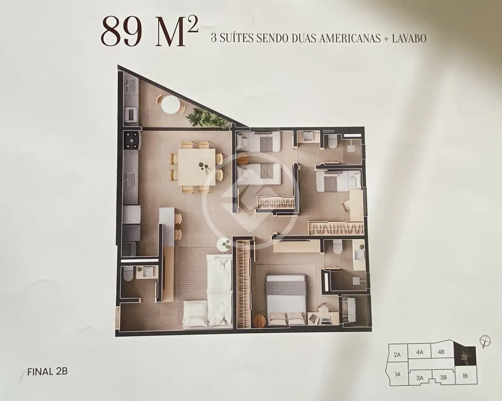 Três suítes uma americana 89 m² codigo: 134009